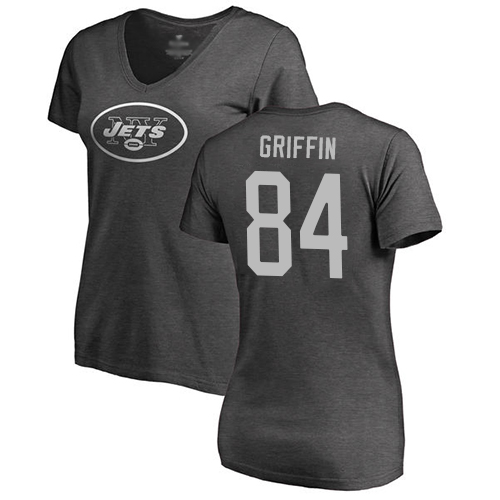 New York Jets Ash Women Ryan Griffin One Color NFL Football #84 T Shirt